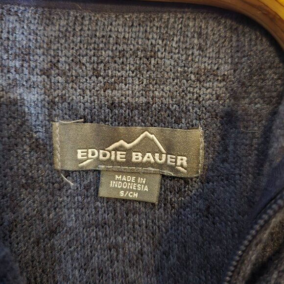Eddie Bauer‎ 1/4 Zip Pullover Fleece Jacket Size Small Men's Blue Long Sleeves - Picture 4 of 6